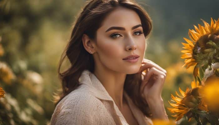 A woman with radiant skin.
