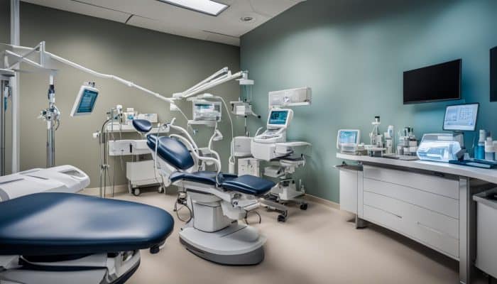 A set of medical equipment and Jalupro injections displayed in a clinic room.