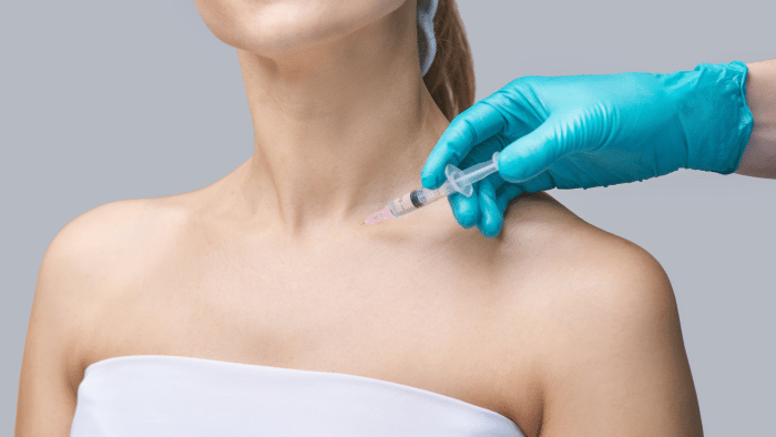 Jalupro skin booster being used to rejuvenate the decolletage area.