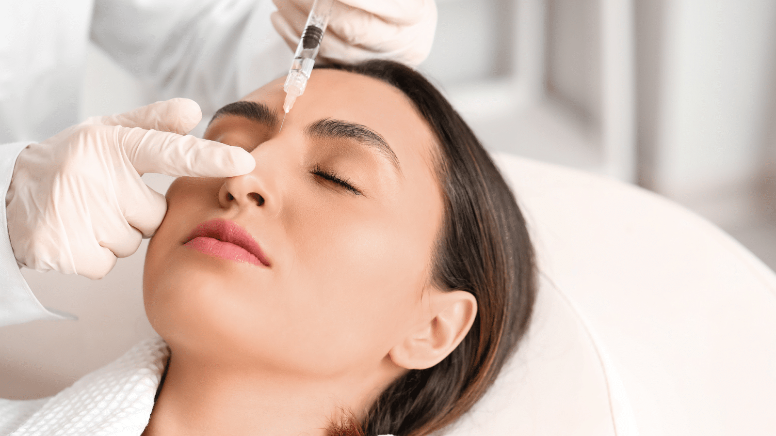Female patient receiving Botox injection.