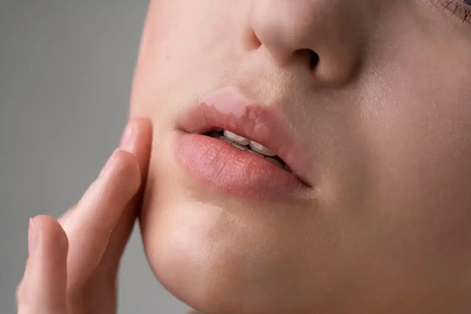 Plump, luscious, and hydrated lips.