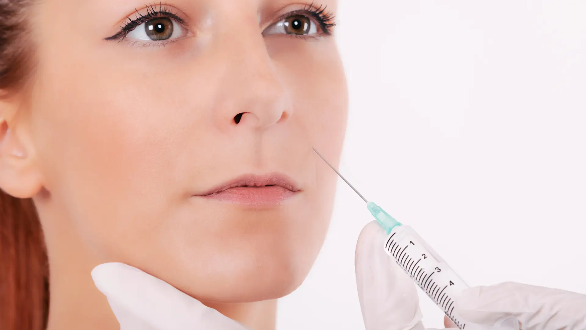 Woman getting an injection. 