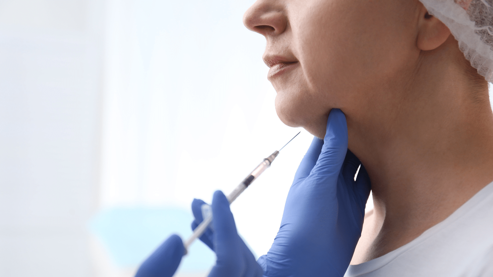 A person getting an injection. 