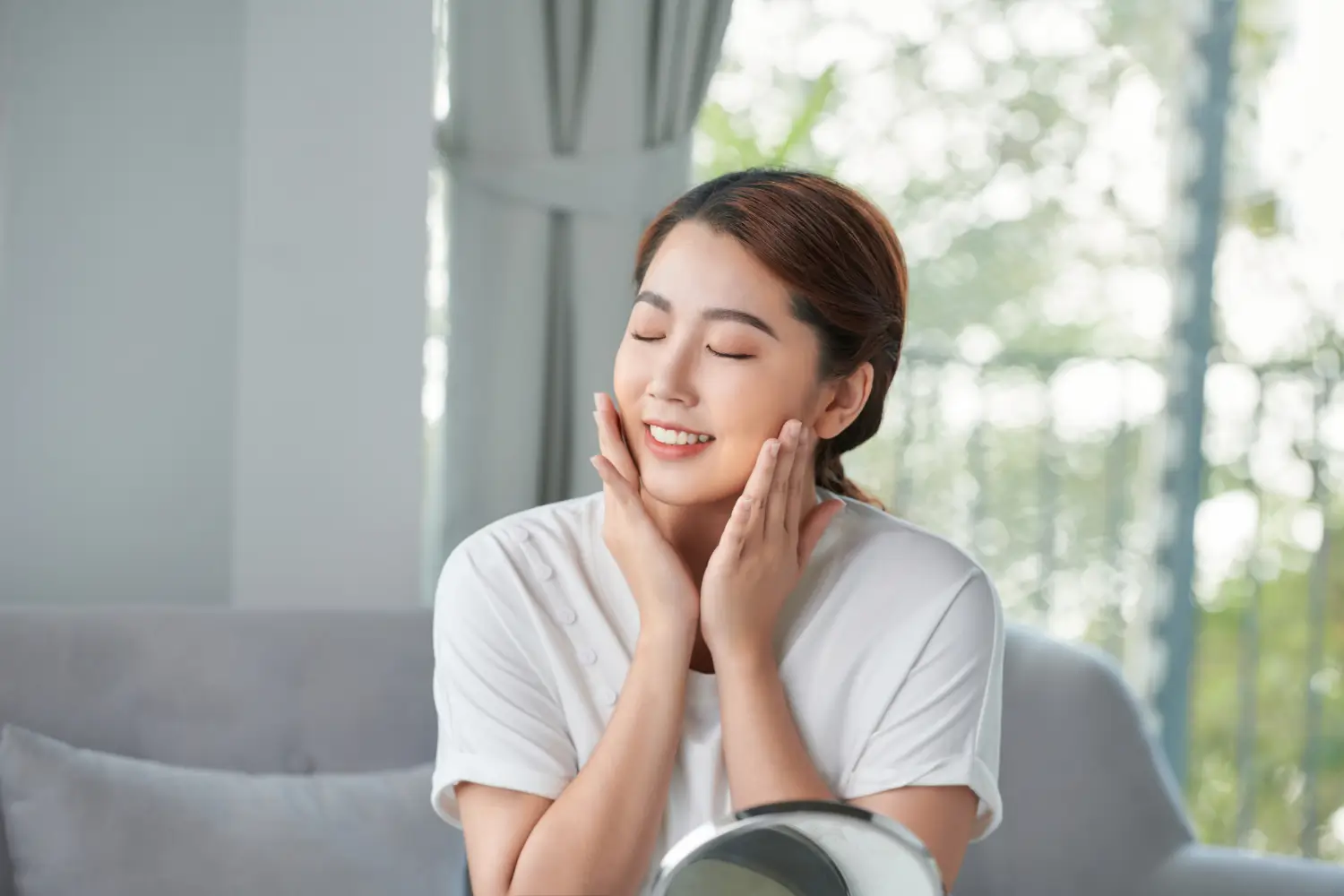 Woman with rejuvenated skin.