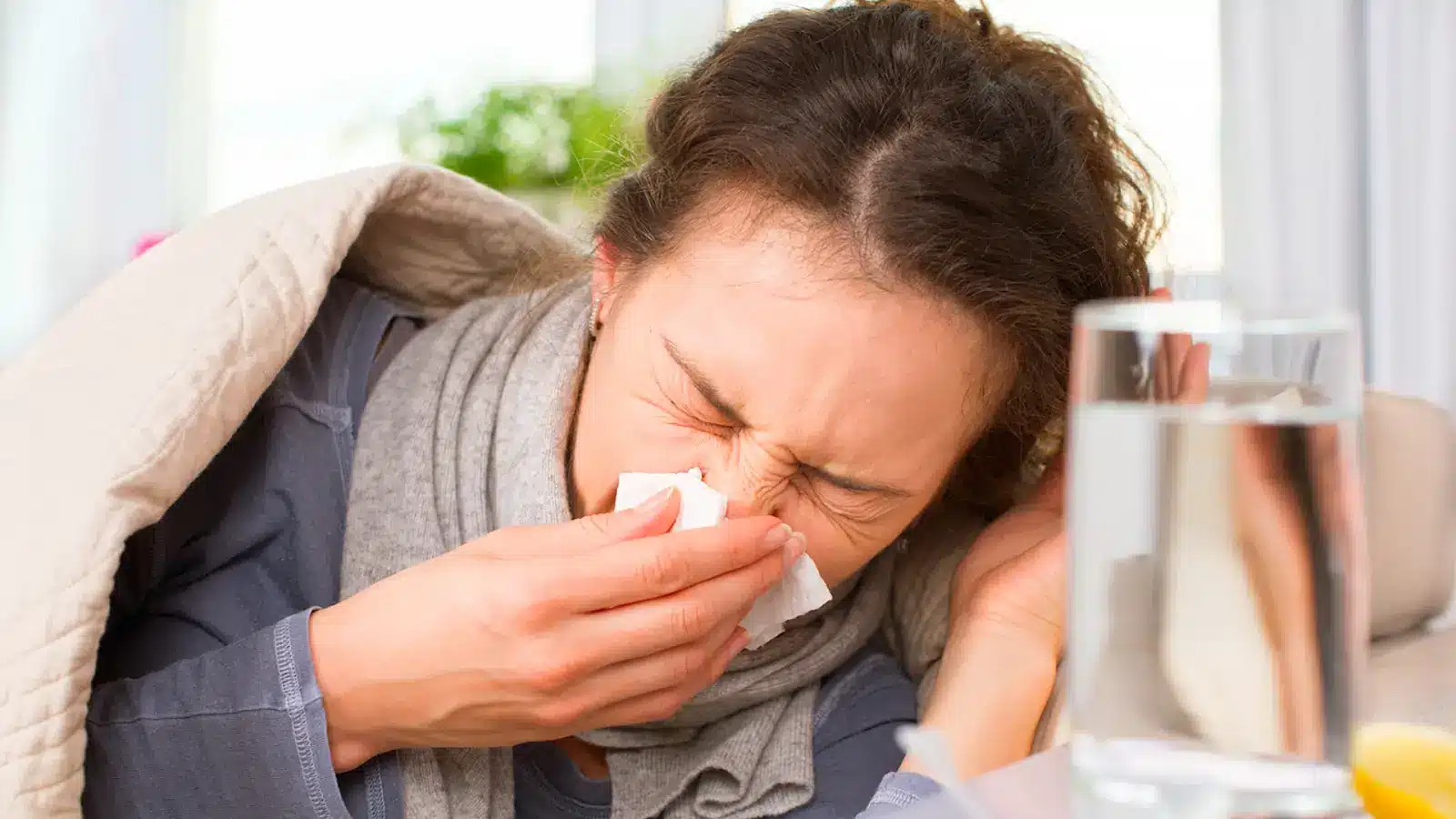 Individual suffering from colds.