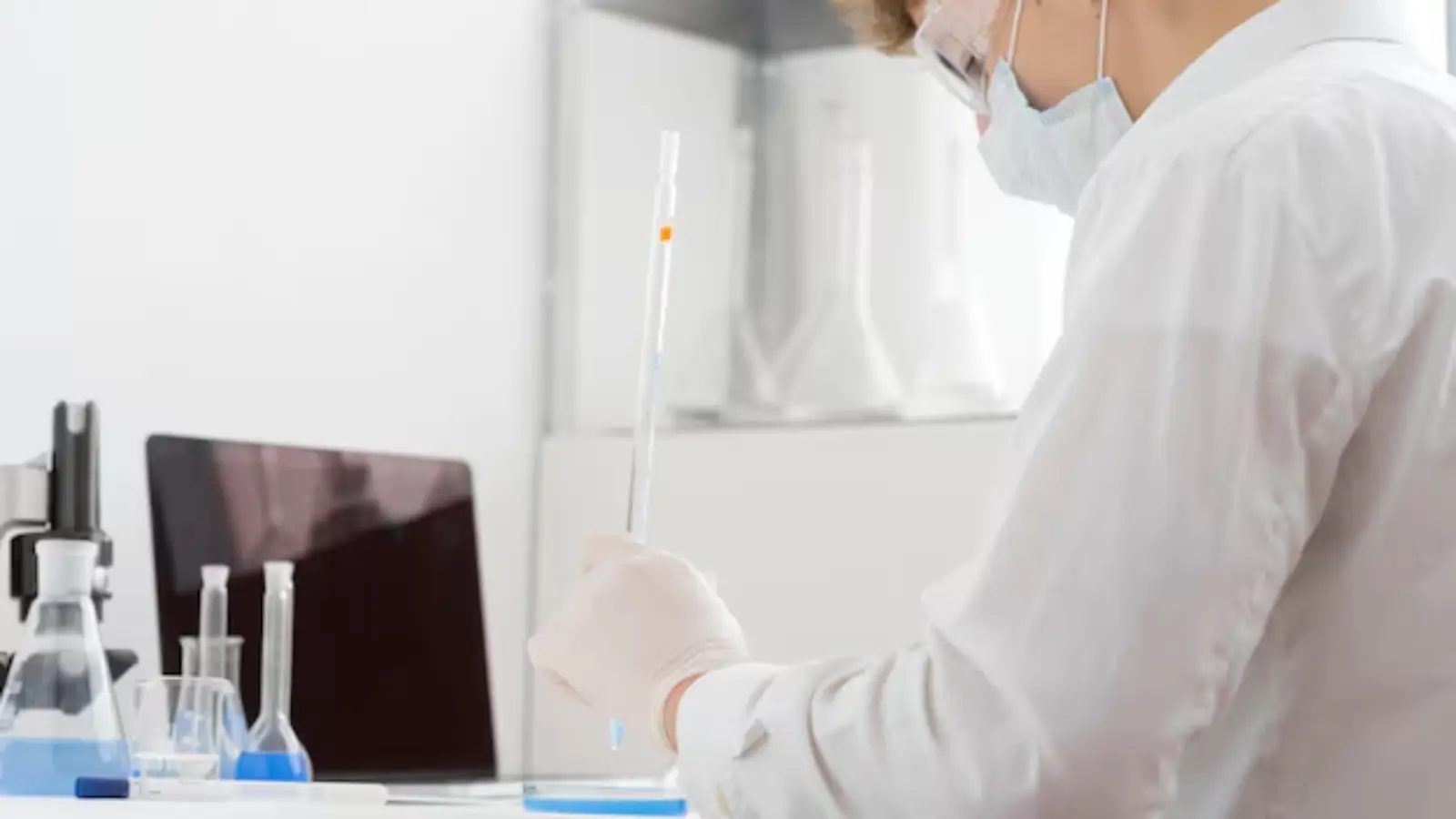 Person in lab. 