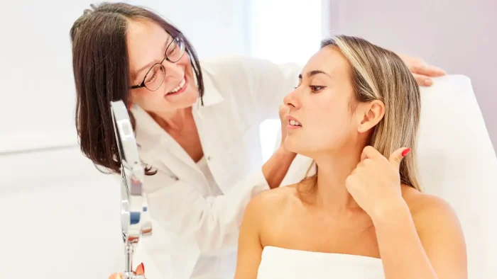 Doctor checking a person.