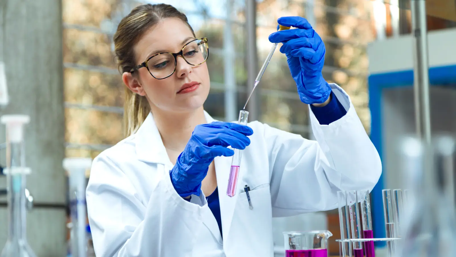 Woman in lab.
