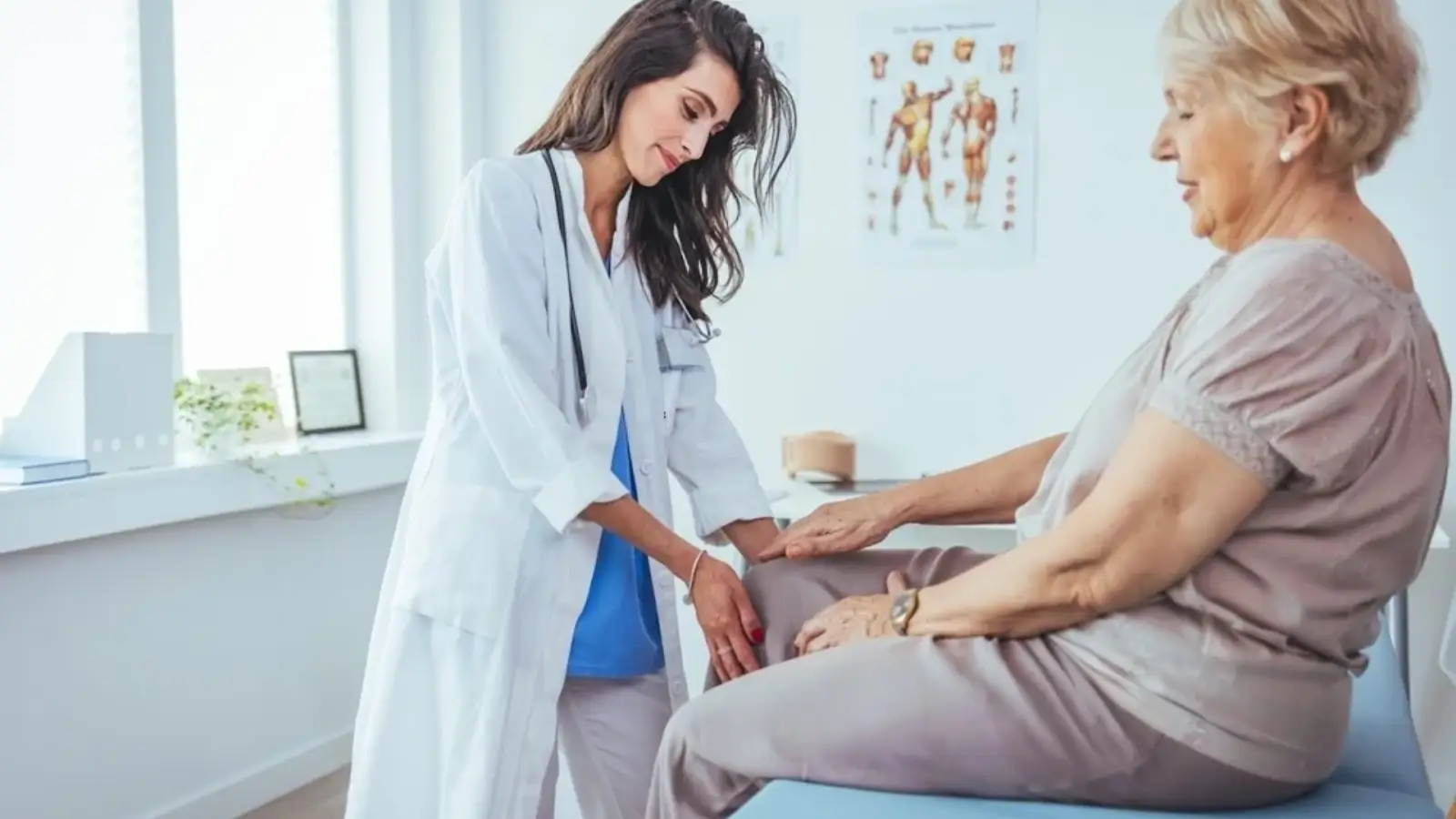 Patient with doctor. 
