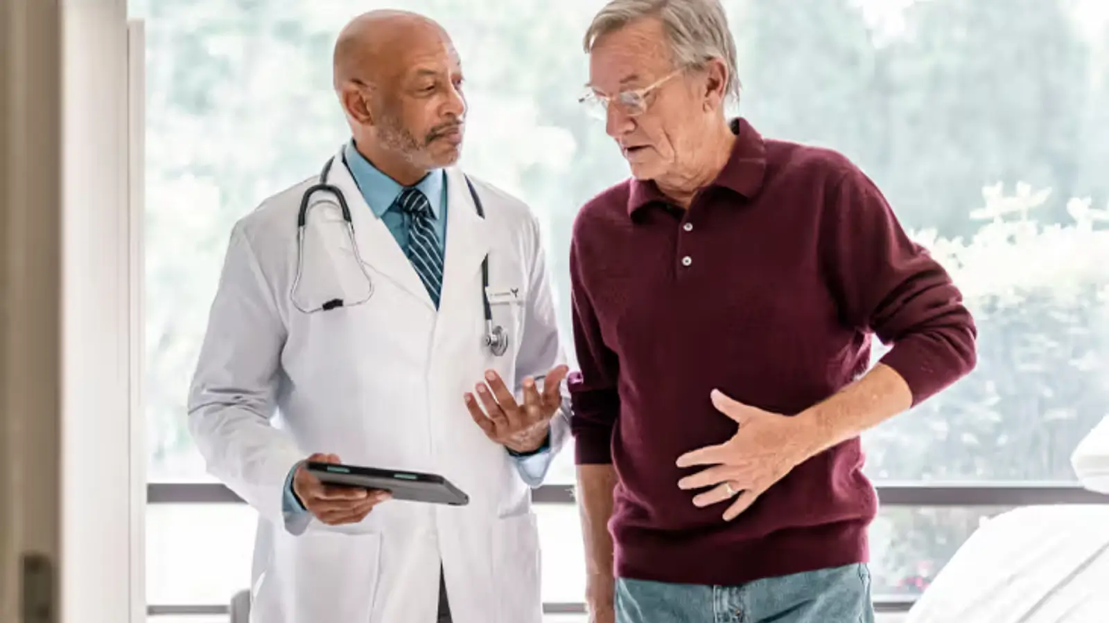 Patient with doctor.