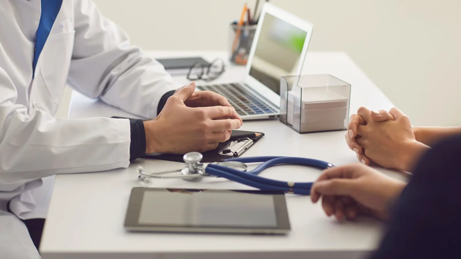 Doctor talking to patient.