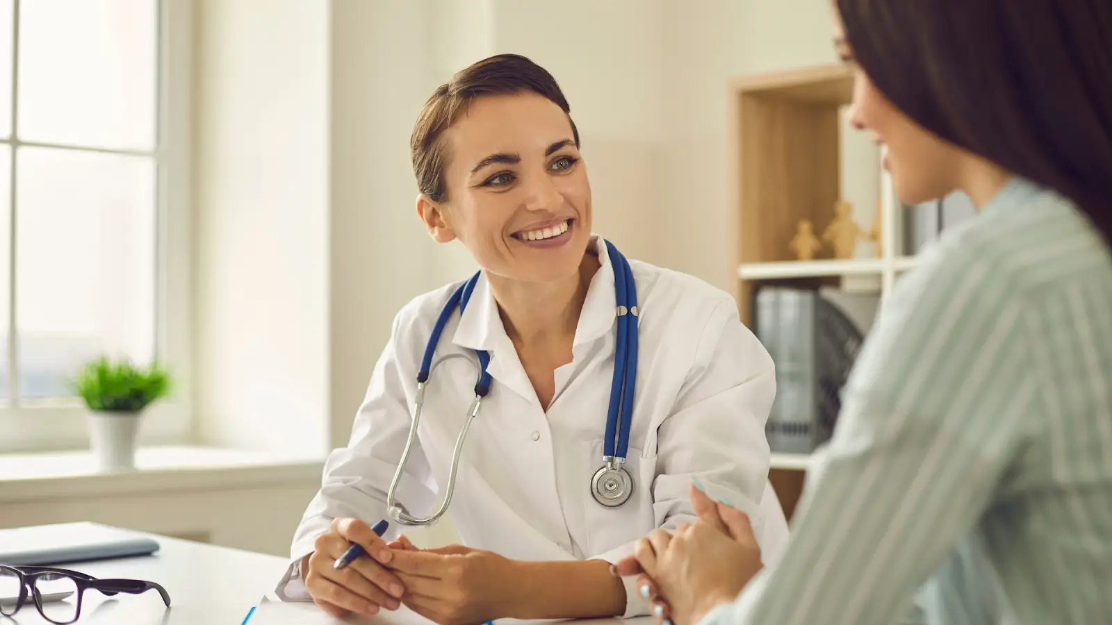 Patient with doctor.