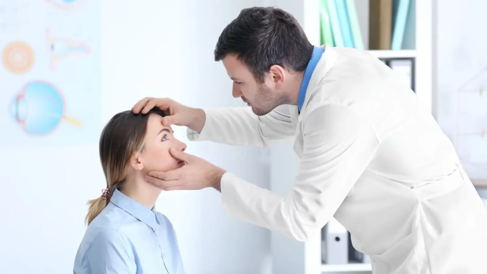 Woman getting her eyes checked