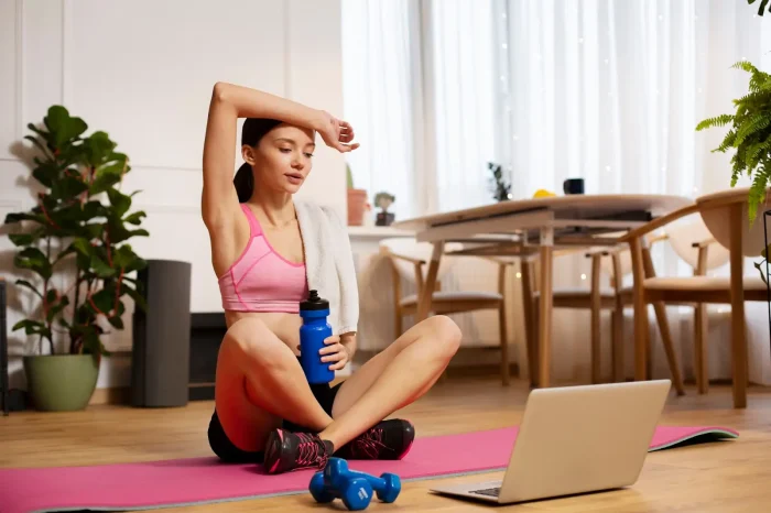 Person exercising.