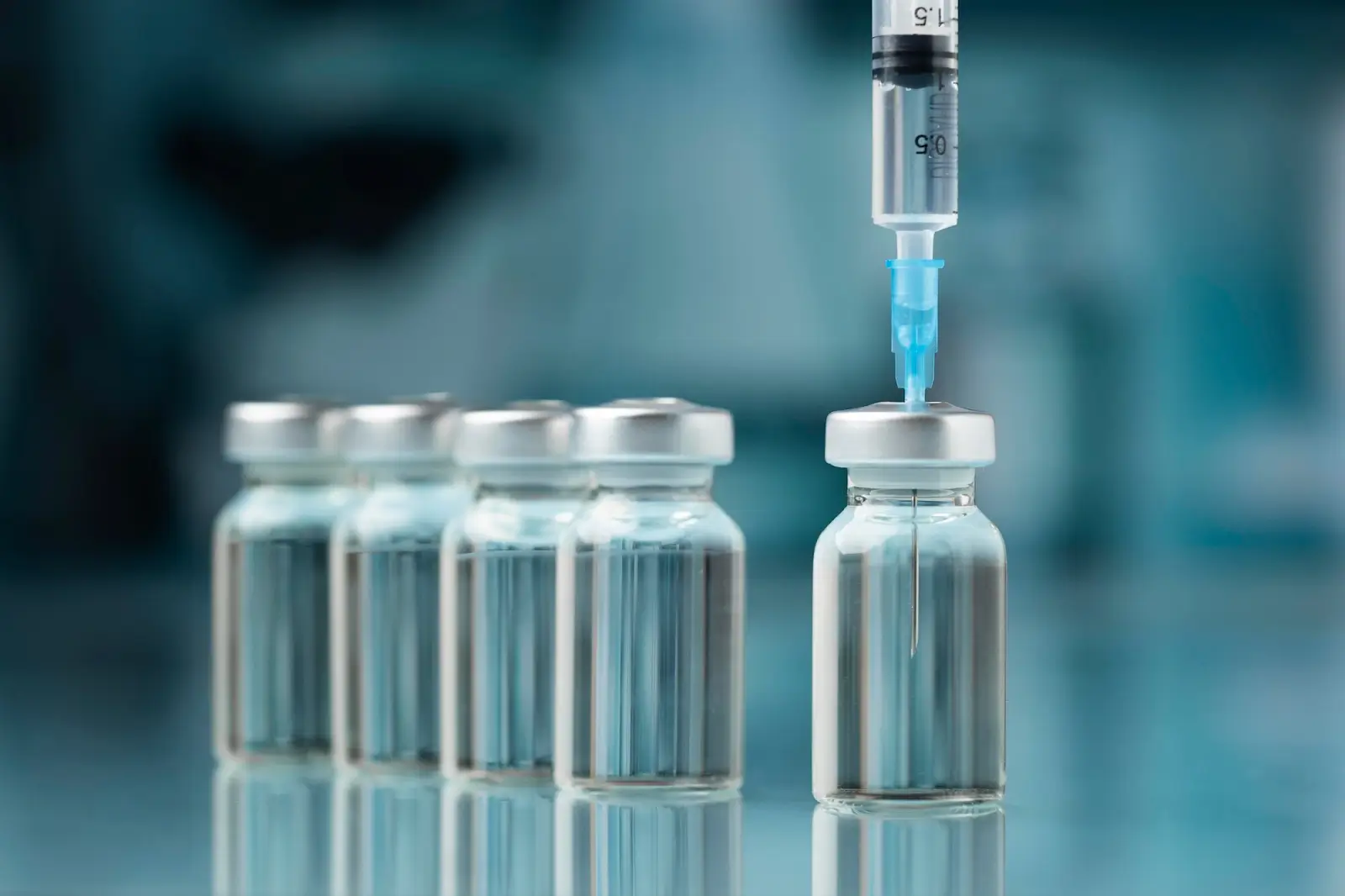 Vials and syringe