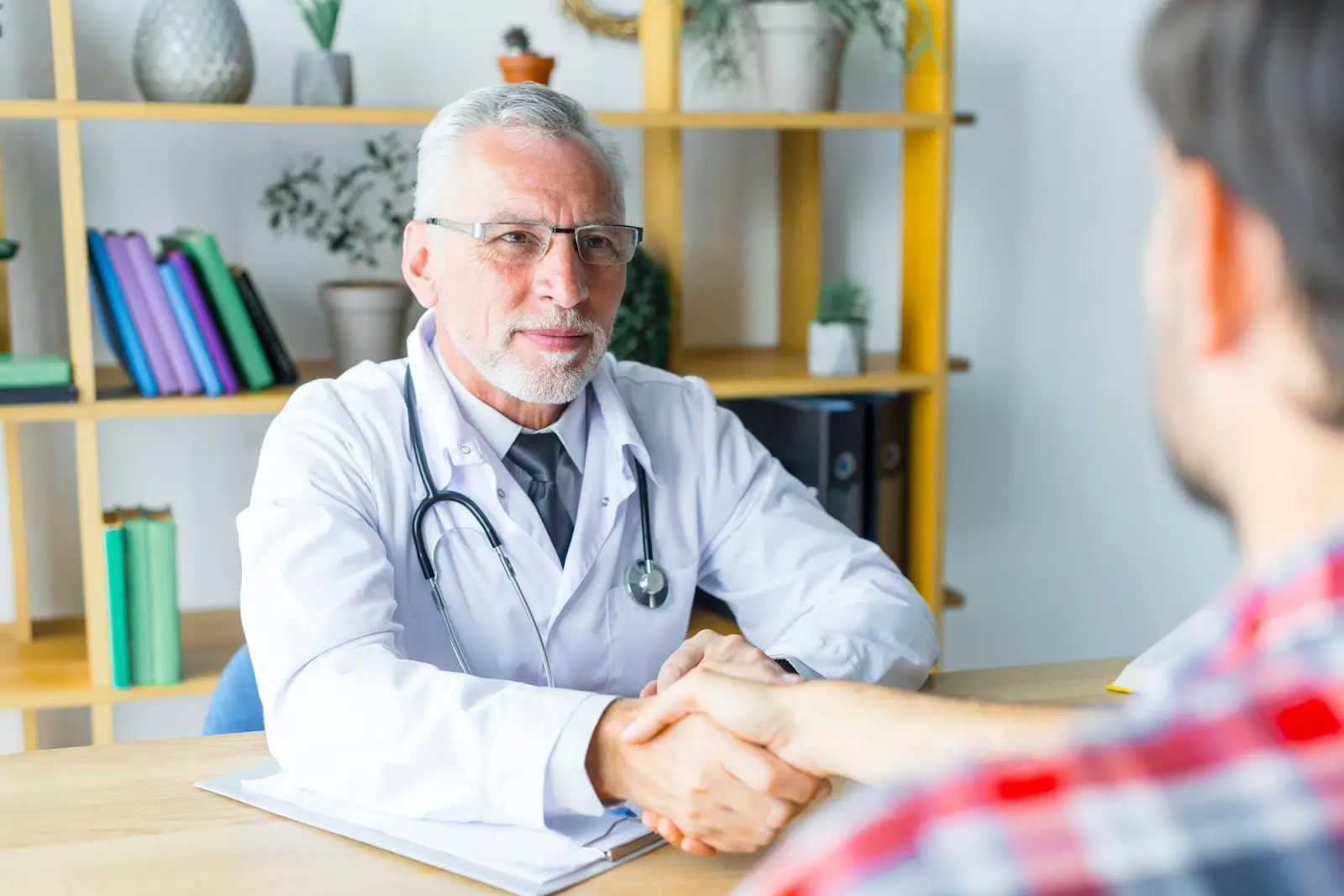 Doctor having a consult with patient.