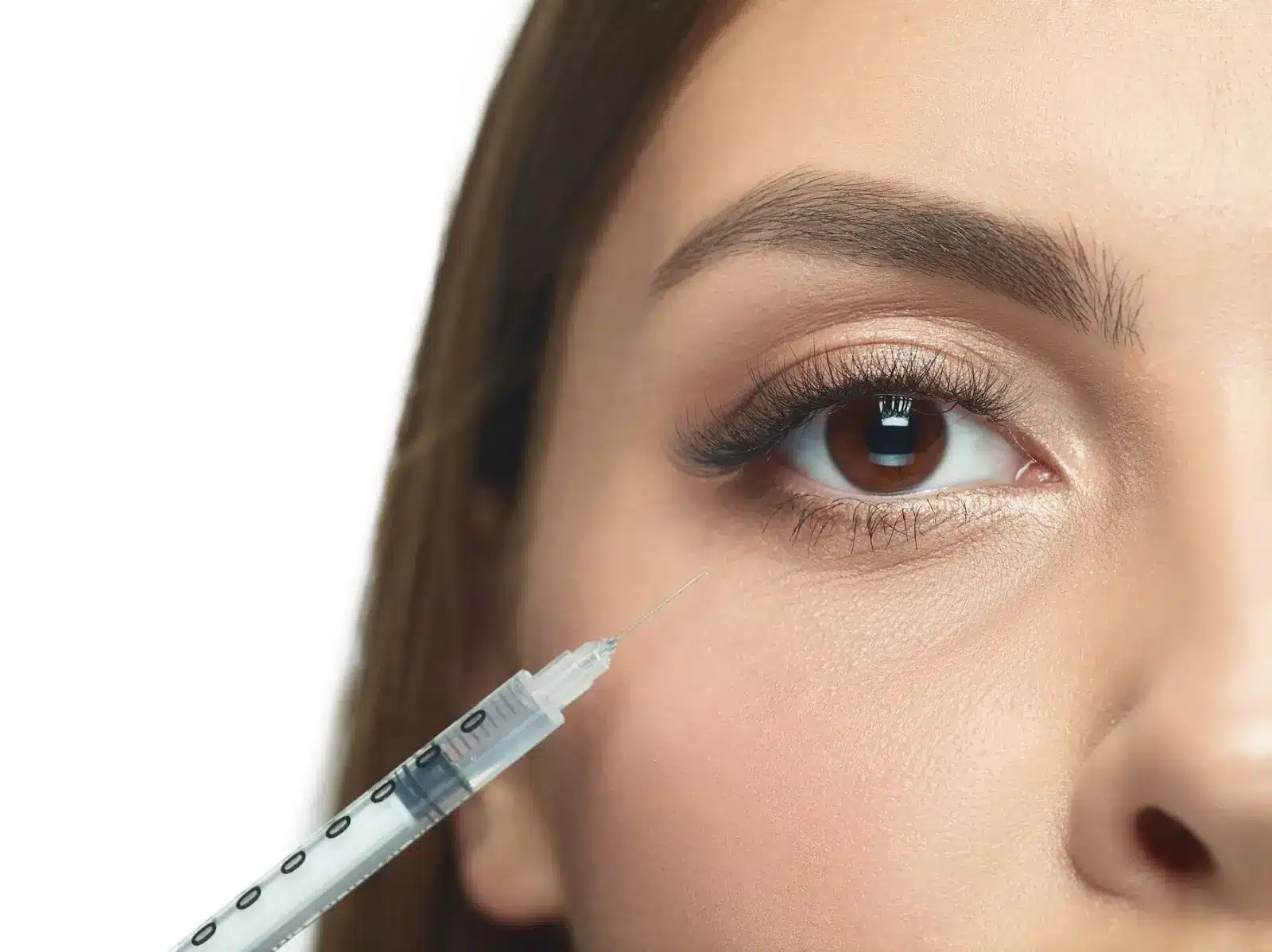 Person getting eye injection.