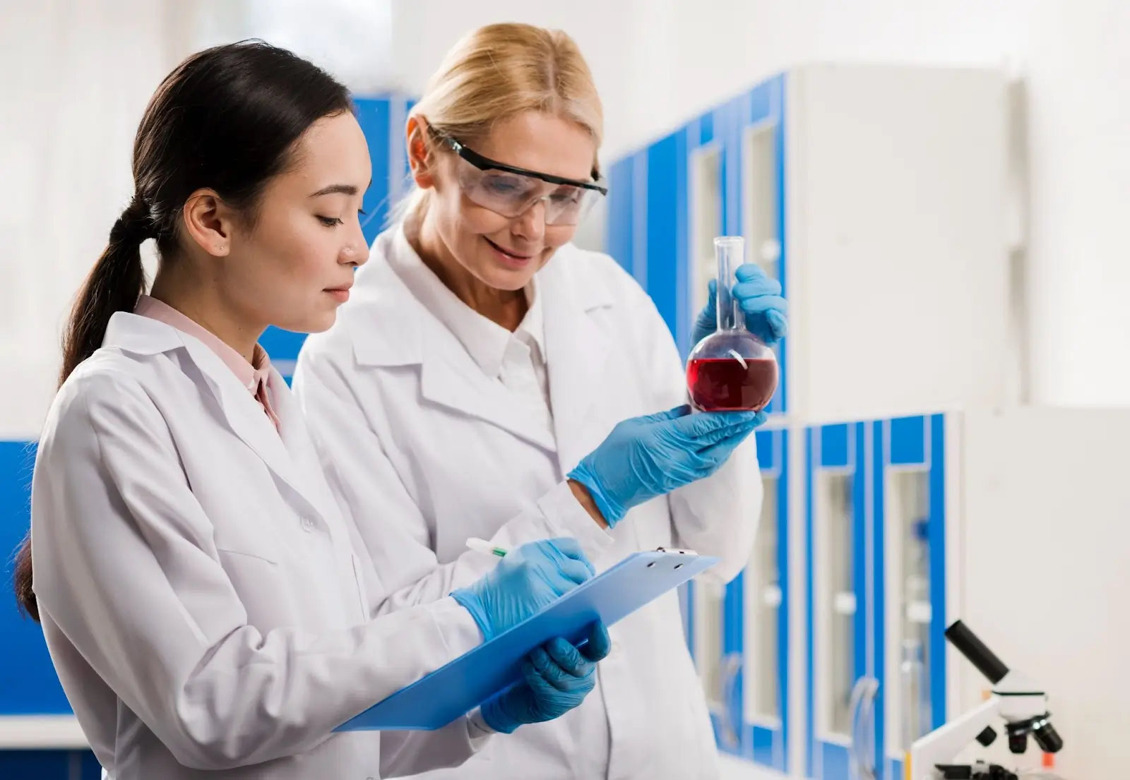 People in labs. 