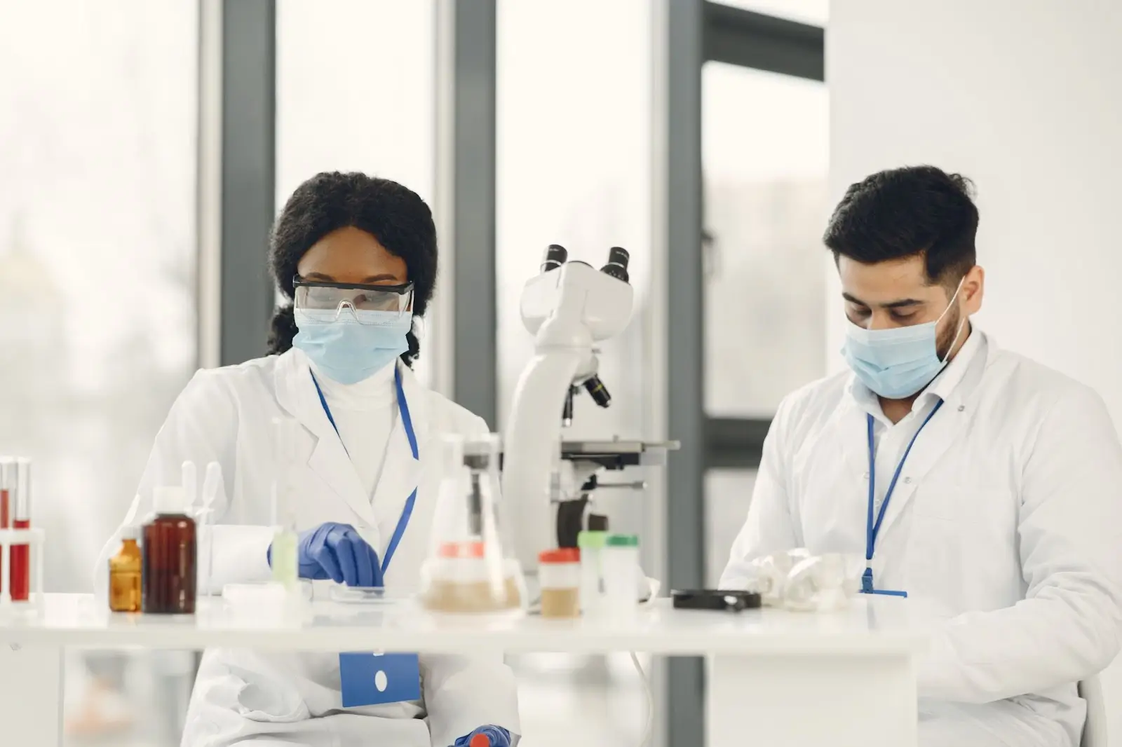 People working in a lab.