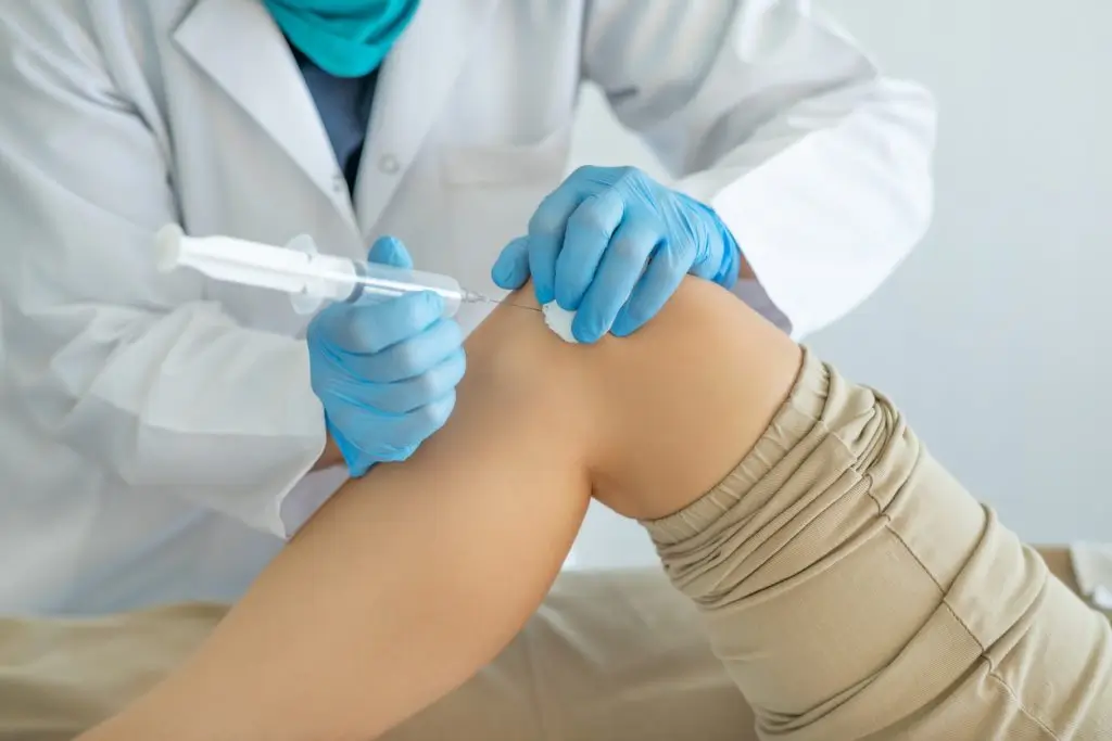 Knee injection.