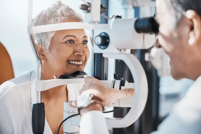 Woman getting a check up. 